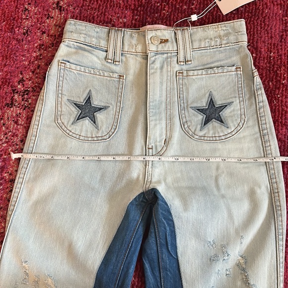 NWT Revice heaven color block star flare high rise two tone jeans - Picture 7 of 9